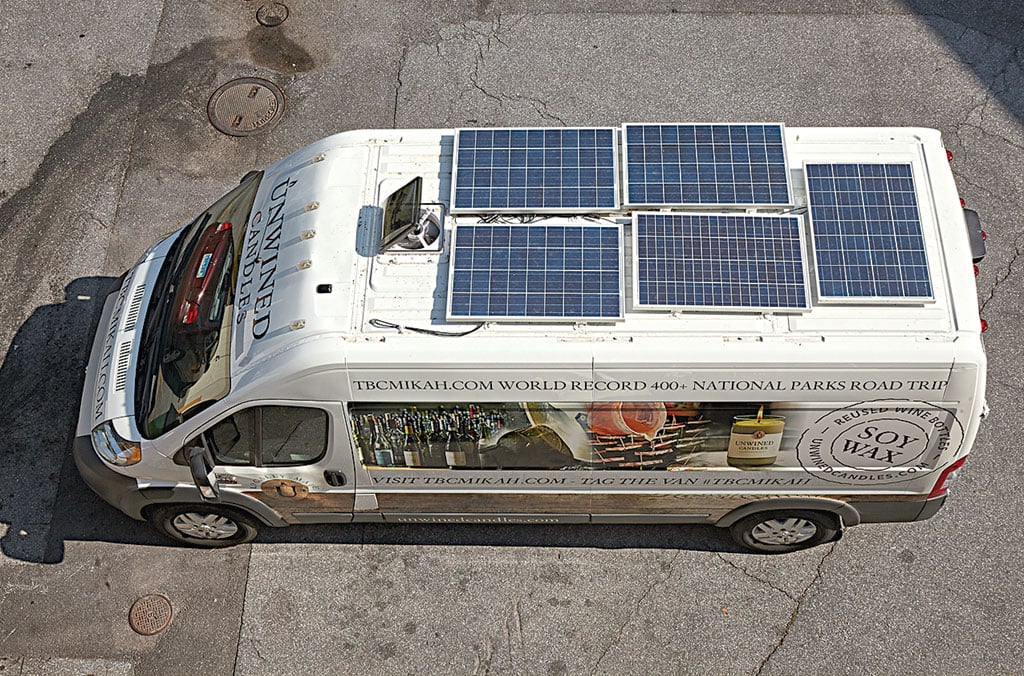 Most everyday needs are powered by solar panels. Photograph by Jeff Elkins.