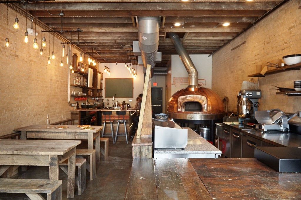 The dining room at Timber Pizza Co. Photograph by Jeff Elkins.