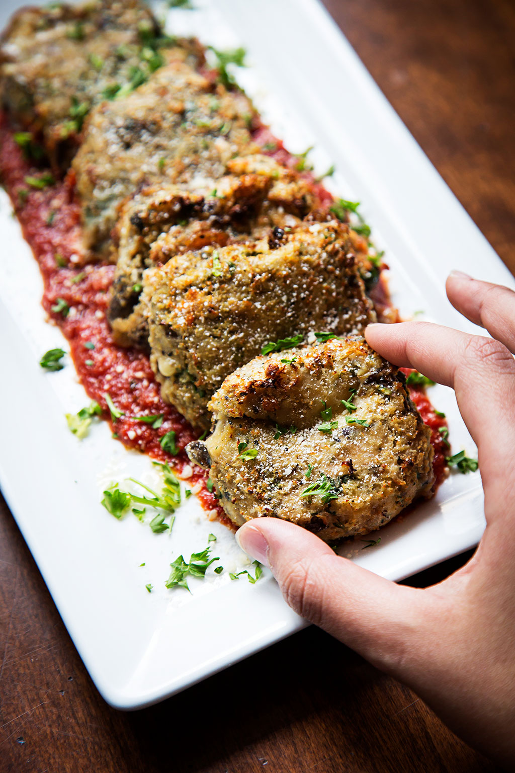 Baked kale-and-fontina squares at Pi Pizzeria. Photograph by Scott Suchman.