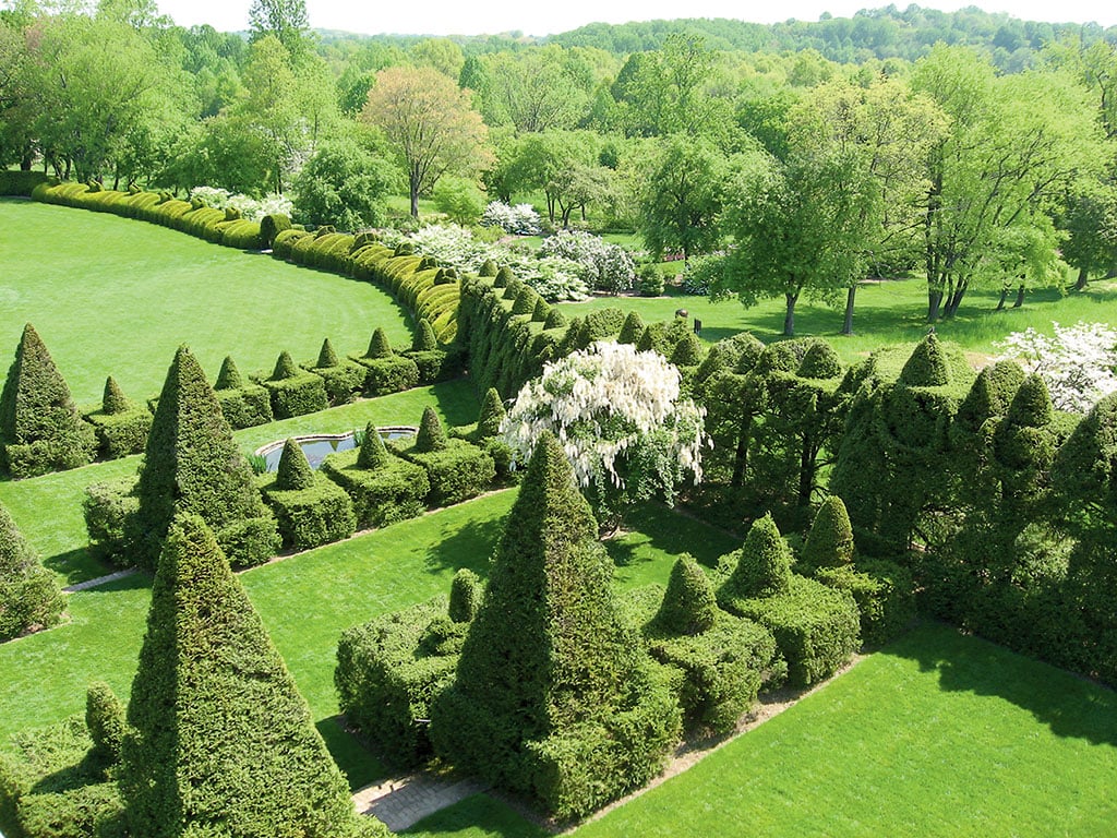 Ornamental shurbs are scattered across 22 acres in Monkton, Maryland. Photograph courtesy of Ladew Topiary Gardens.
