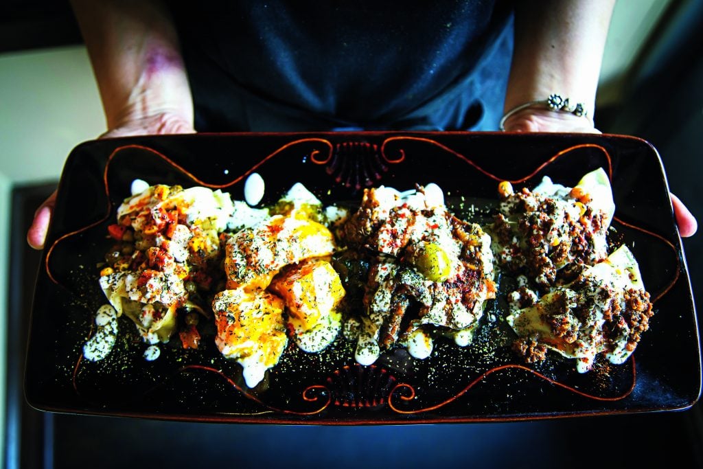 Afghan Bistro's warm mezze platter. Photo by Scott Suchman.