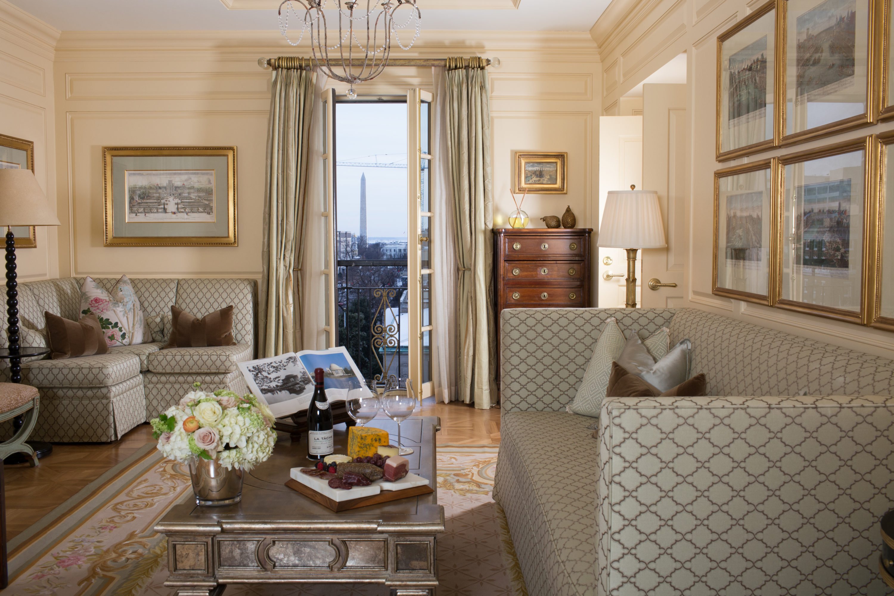 The parlor in the Thomas Jefferson Suite at The Jefferson Hotel; photo courtesy of The Jefferson