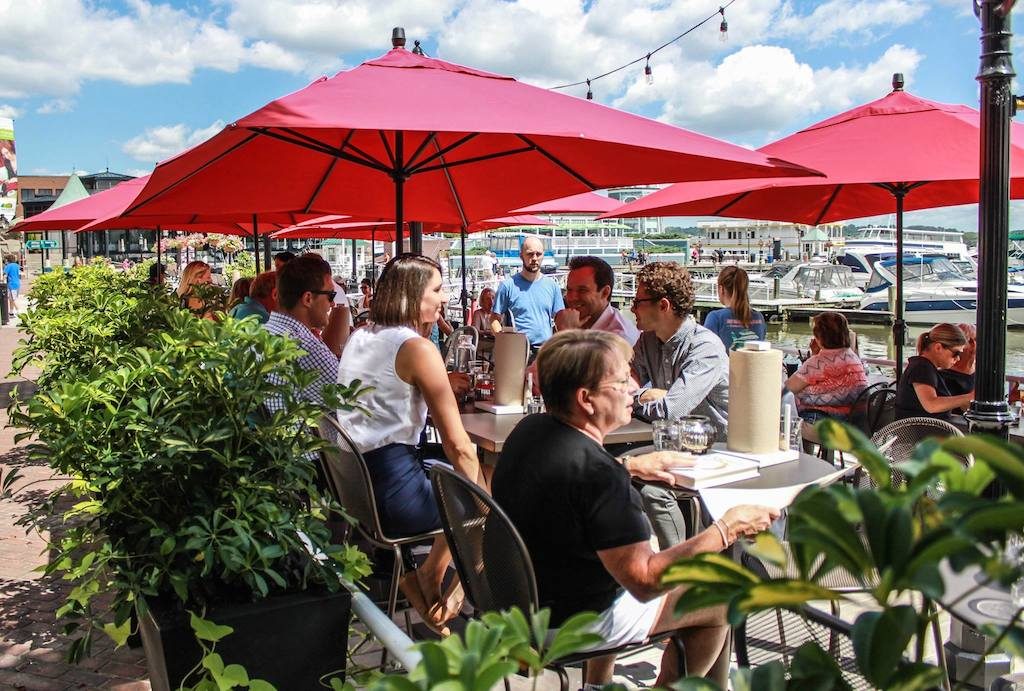 Vola's Dockside Grill offers a place to eat and drink by the water in Old Town, Alexandria. Photograph via Facebook