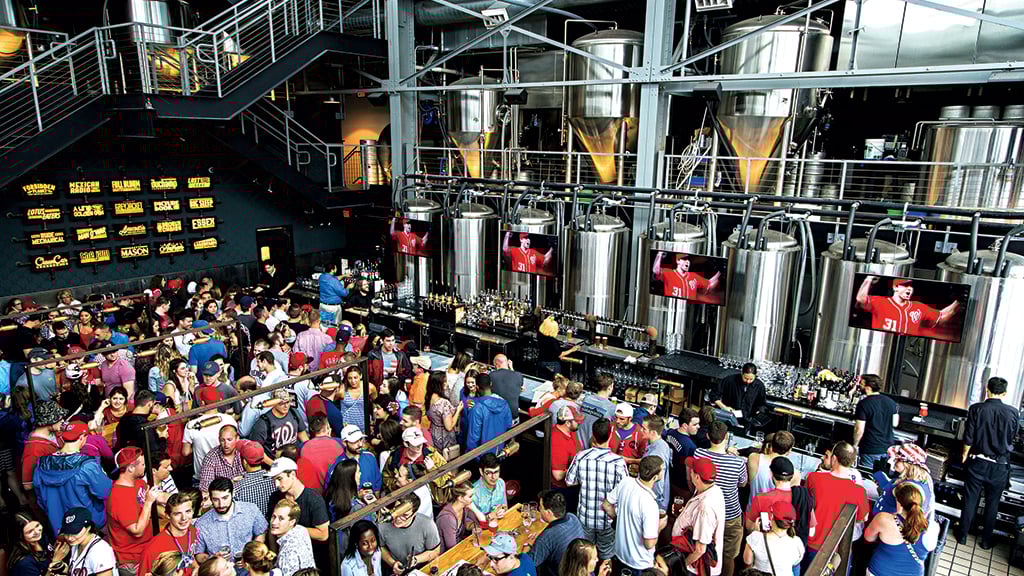 dc-area-breweries_bluejacket_thumbnail - Washingtonian DC's Bluejacket brewery and restaurant is a go-to hangout for Nationals fans. Photograph by Scott Suchman.