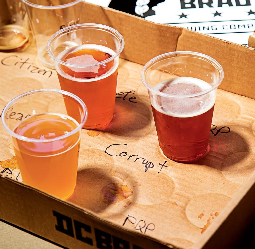 A sampling of pale ales and IPAs at DC Brau. Photograph by Scott Suchman.