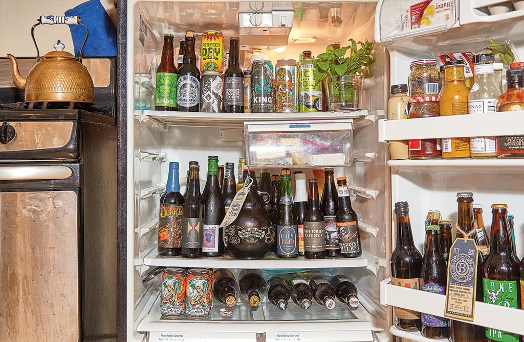 dc-beer-nerd-fridges_brian-merrell - Washingtonian DC beer nerds. Photograph by Jeff Elkins.