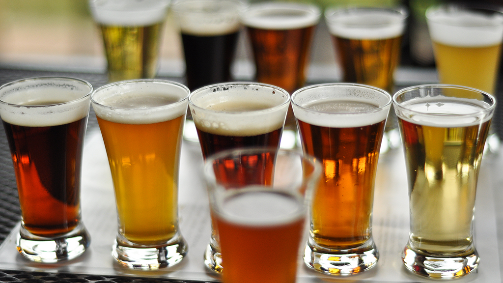 Devil's Backbone beer flights. Photograph by Flickr user brad.