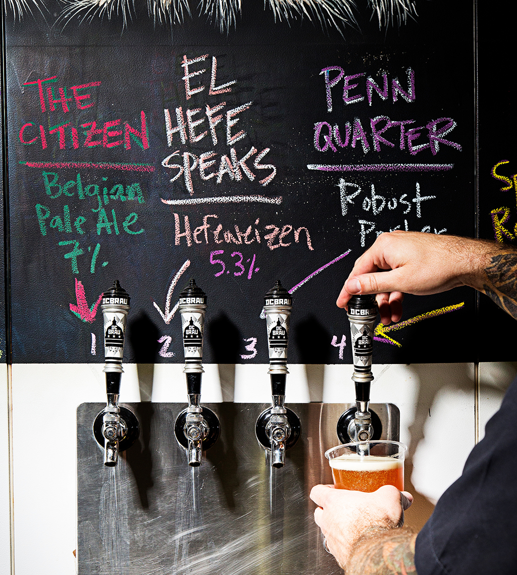 Beer names. Taps at DC Brau. Photograph by Scott Suchman.