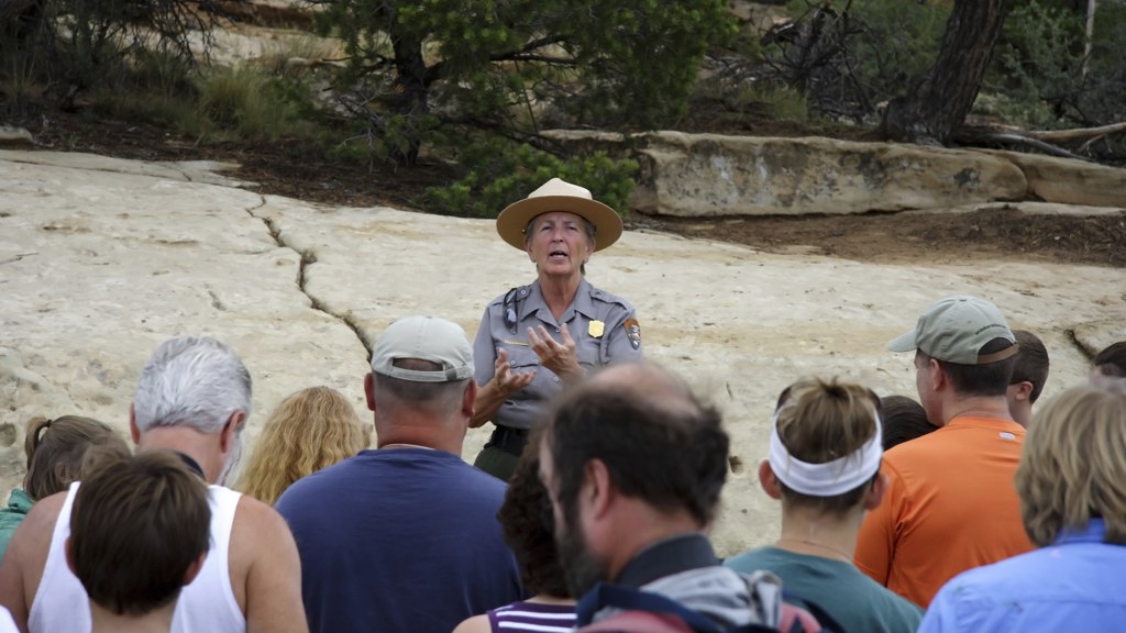 Park Ranger speaking to tourists