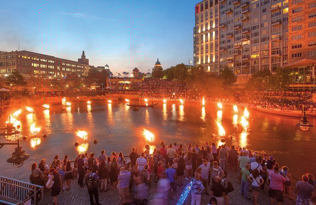 providence-rhode-island-travel-guide-waterfire - Washingtonian May through November, the Providence River hosts one of the city's biggest events, WaterFire. Photograph by Erin Cuddigan/WaterFire Providence.