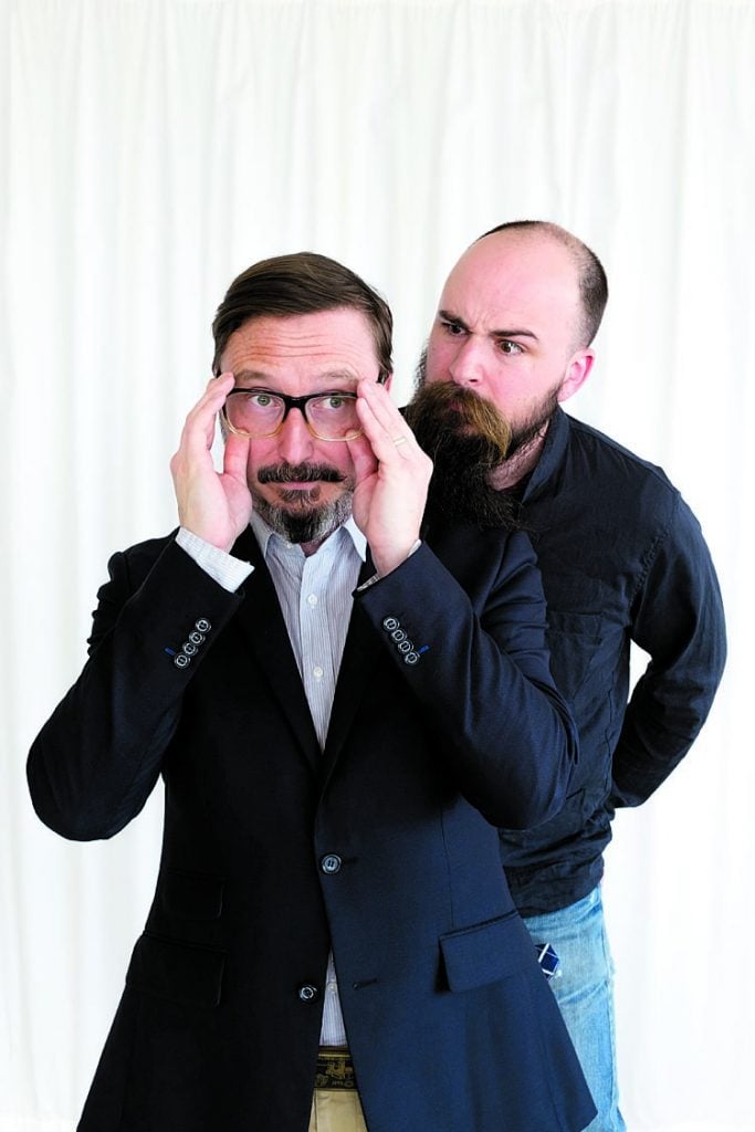 Judge John Hodgman live podcast - Washingtonian Photograph of Hodgman and Thorn by Ibarionex Perello