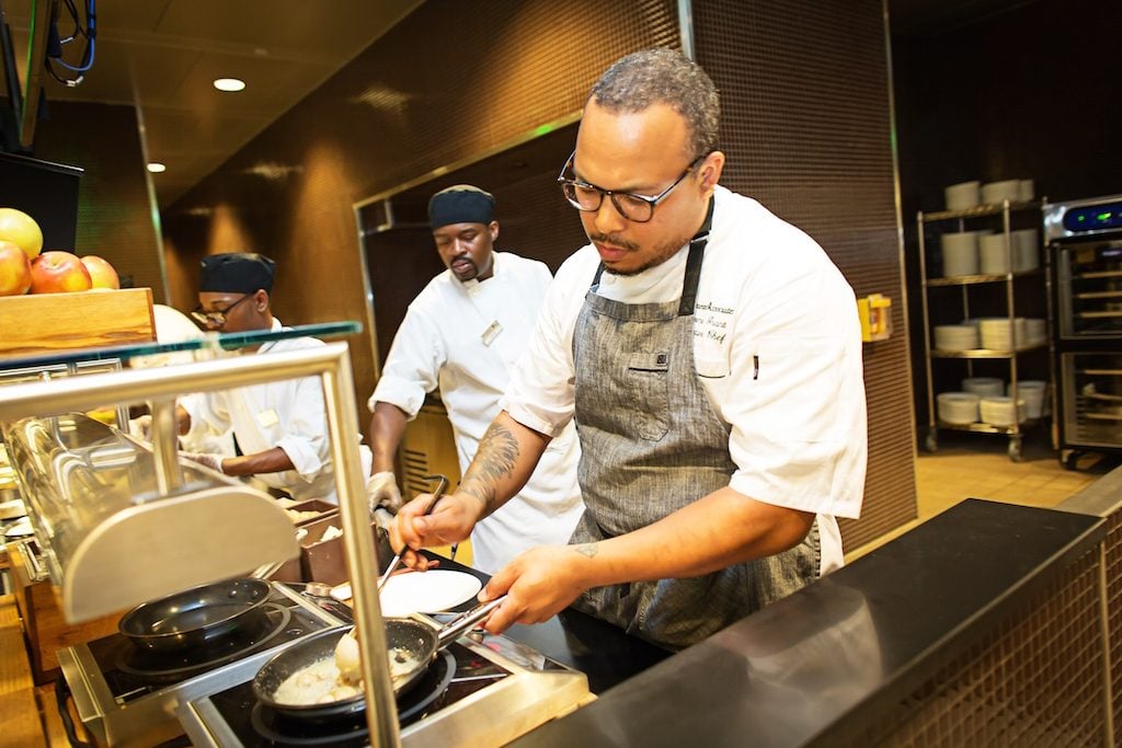 Executive chef Jerome Grant, formerly of Mitsitam Cafe, designed the menu.