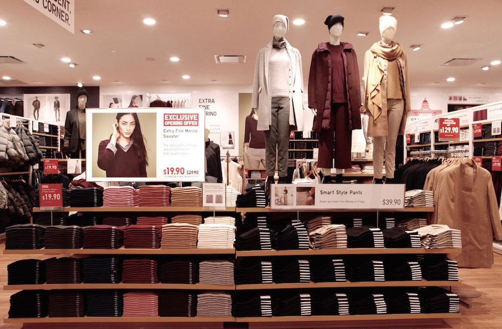 Women's Merino wool sweaters are a popular Uniqlo product. 