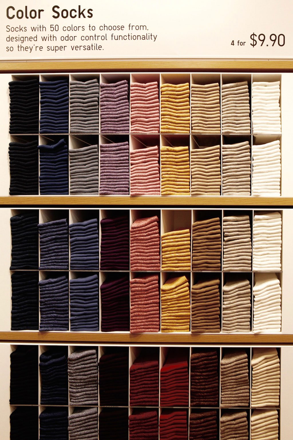 10-28-16-uniqlo-open-tysons-corner-3 - Washingtonian The great wall of socks.