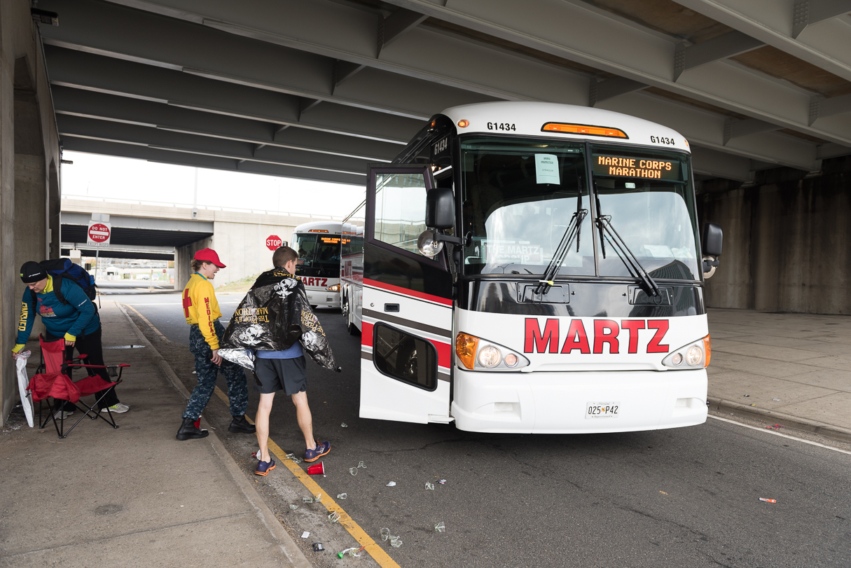 Runners have to maintain a 14-minute per mile pace, and "beat the bridge," to stay on the course. This means they need to run a 14-minute pace for the first 20 miles, which is right around the 14th Street Bridge. Other racers who are injured or struggling can climb aboard earlier along the course. 