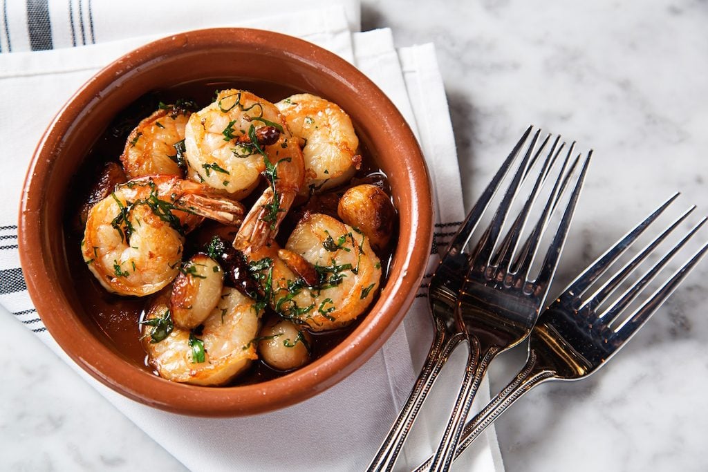 Shrimp with garlic and chilies. Photo by Scott Suchman.