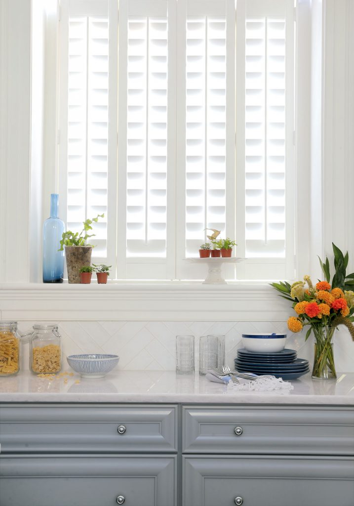 Golden opted for a wall of drawers instead of cabinets to allow more storage for her large collection of serveware. Photo by Christopher Shane.