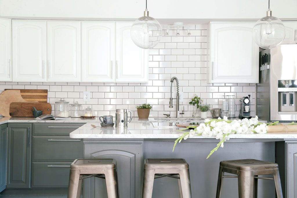 kitchens_jen - Washingtonian A row of overhead cabinets was ripped down from the island to open up the kitchen's sightlines. Photo by Christopher Shane.