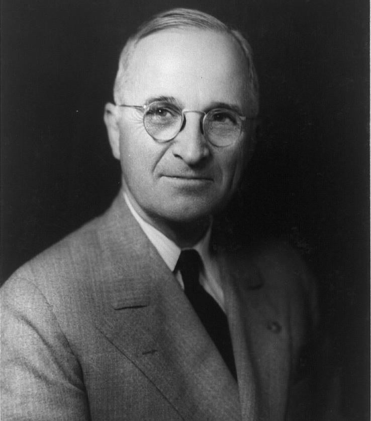 President Harry S. Truman, 1945. Photo via Library of Congress.