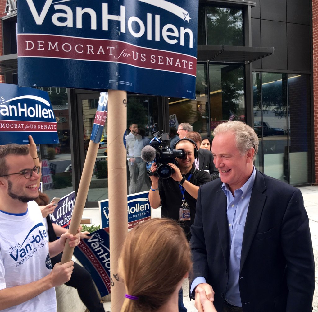 van-hollen-outside-wamu-with-supporters