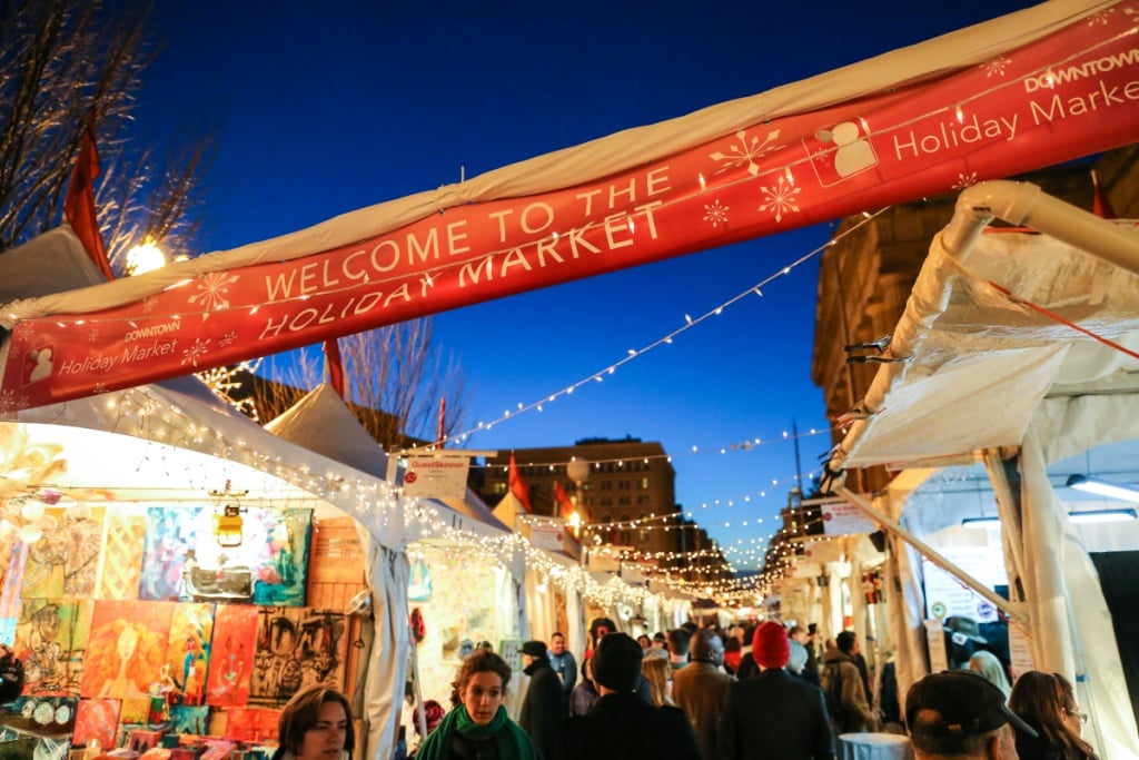 The Holiday Market in town.  Photo courtesy of the Downtown Holiday Market.