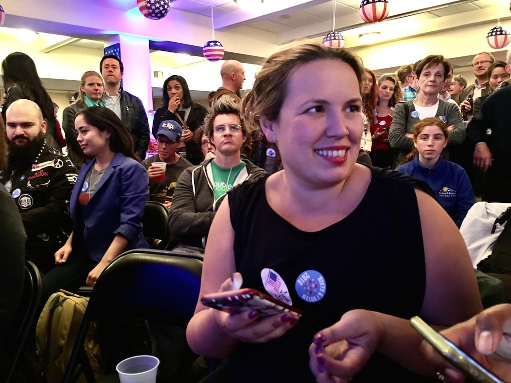 Andra Nicolescu is from Romania but is now a naturalized citizen living in DC. "I am a human rights lawyer, and I worry about my workload if Trump wins the presidency," she says. Photograph by Evy Mages.