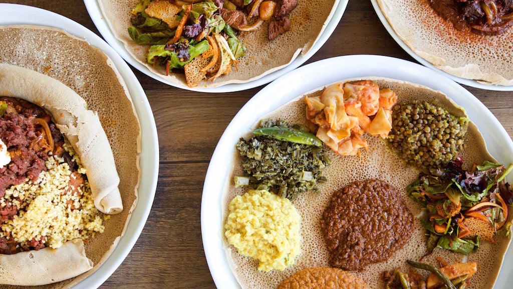 Eyo Restaurant offers traditional Ethiopian fare. Photograph courtesy Eyo Restaurant.