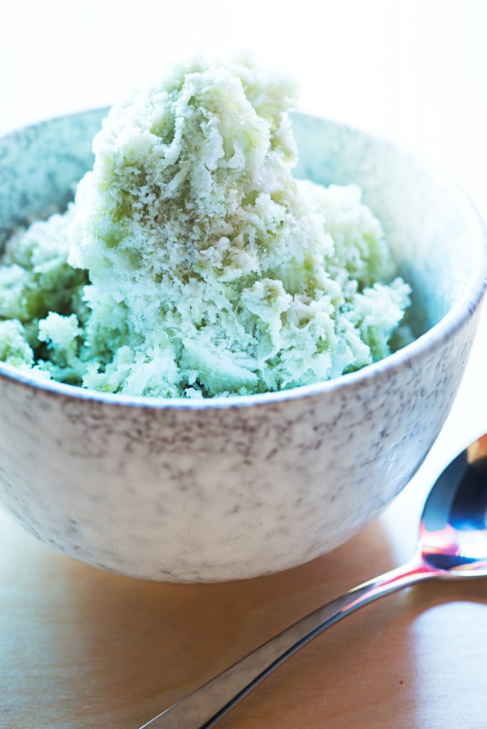 Kaki Gori- green tea & milk ice dessert - Washingtonian Kakigori (shaved ice). Photo by Scott Suchman.
