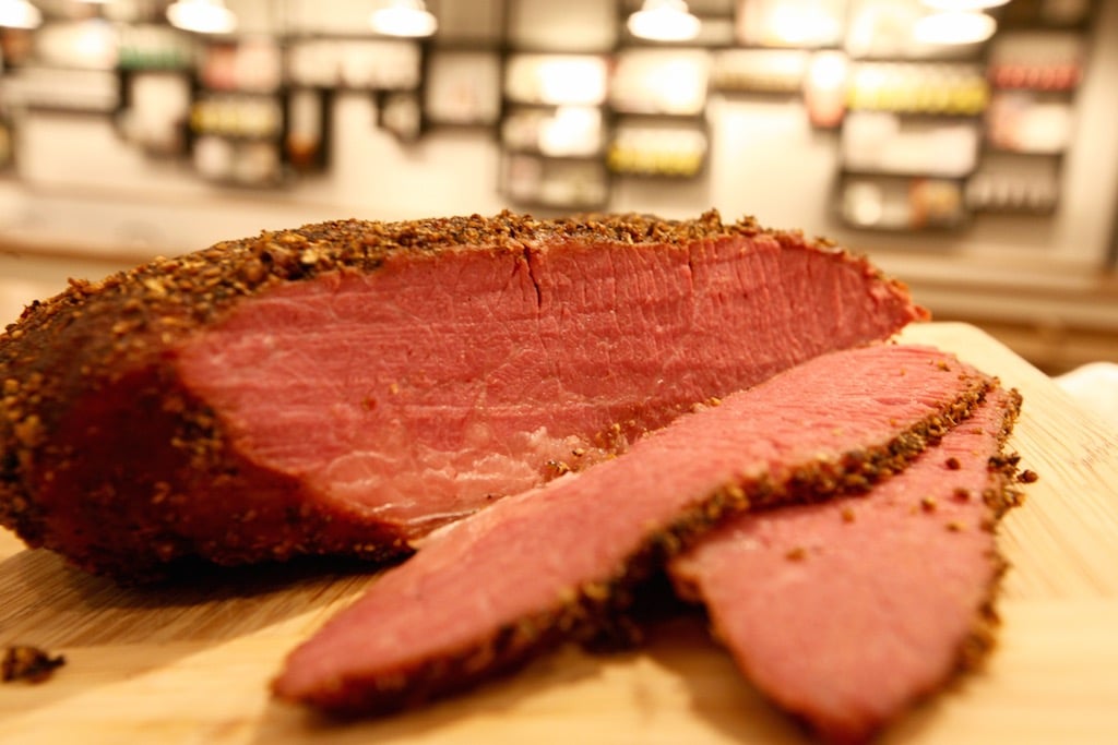 Try pastrami in the Reuben, or a simple sandwich with deli mustard on marble rye. 