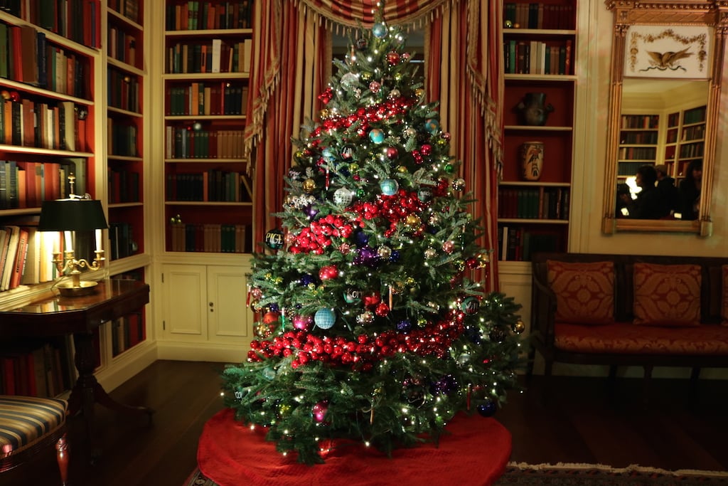 Traditional Christmas Tree featured in the White House Library. Photo by Sydney MaHan.