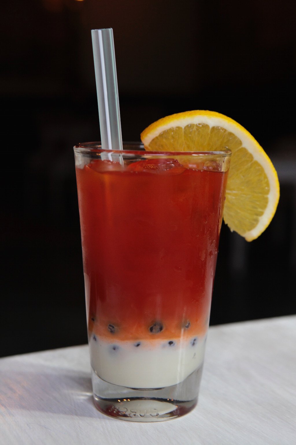 The daytime drink menu includes a variety of bubble teas. 