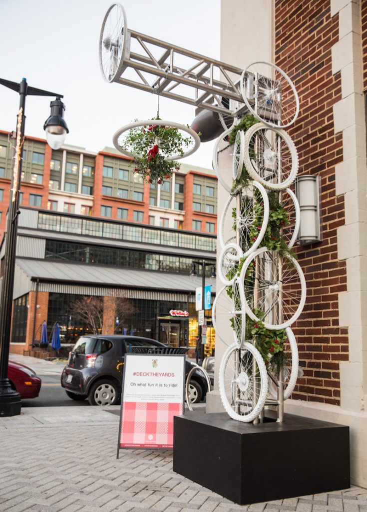 Oh what fun it is to ride installation made of bicycle wheels. 