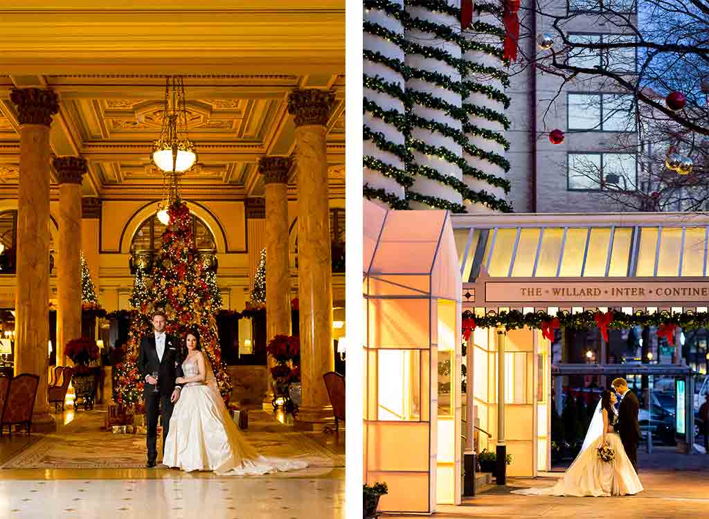 This Christmas-Themed Wedding at the Willard Is Guaranteed to Put You In the Holiday Spirit