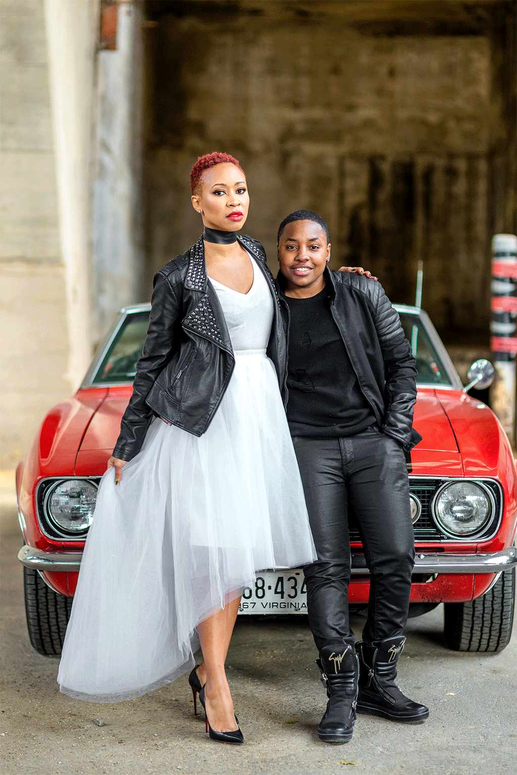 These Badass Leather-Clad Fiancées Took Engagement Photos In a 67’ Camaro