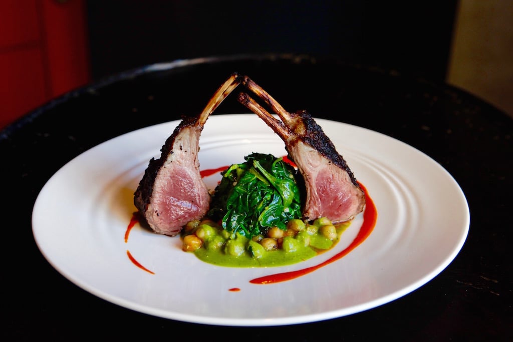 In addition to tapas, diners can order entree-size plates such as lamb with chickpeas, spinach, and Catalan salsa verde. 