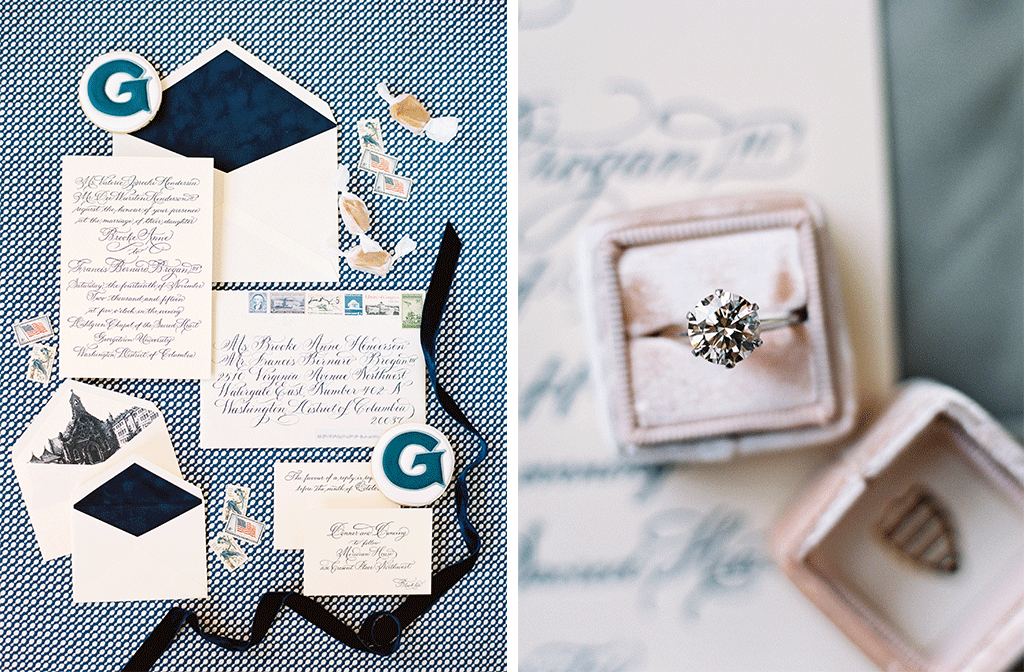 This DC Couple Chose a Georgetown University Theme for their Autumn Wedding Brooke Henderson Francis Brogan 