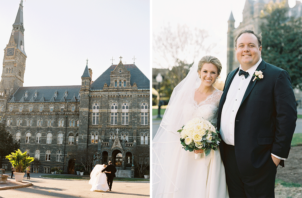 This DC Couple Chose a Georgetown University Theme for their Autumn Wedding Brooke Henderson Francis Brogan 