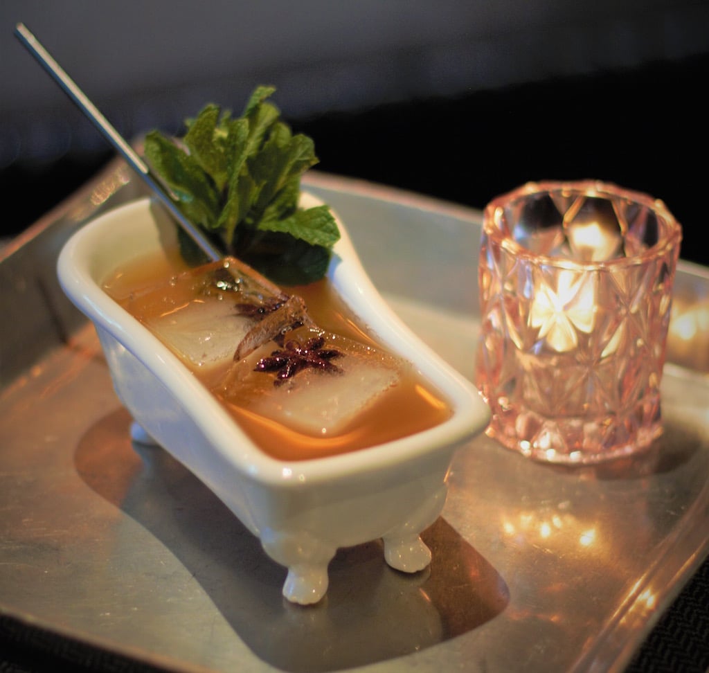 This Gin Cocktail Is Served In A Miniature Bathtub