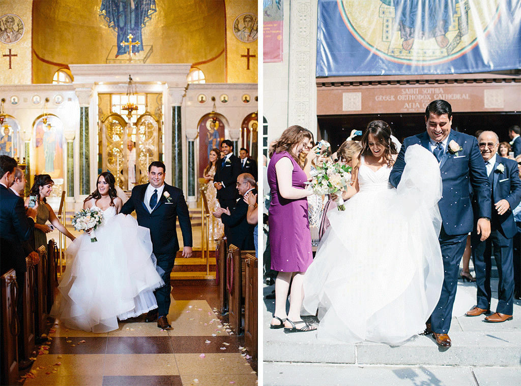 Marina Aiken Kosta Dionisopoulos St. Sophia Greek Orthodox Church St. Francis Hall Sarah Bradshaw Photography The Romantic Flower Pieces at this Garden-Inspired Greek Wedding are Every Bride’s Dream