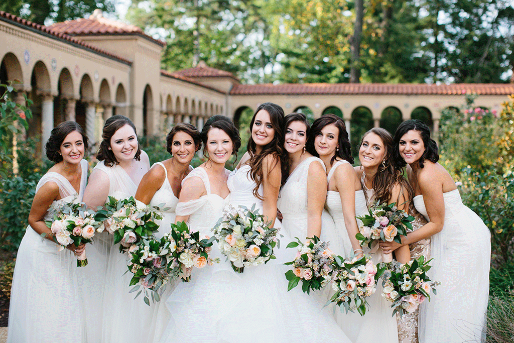 Marina Aiken Kosta Dionisopoulos St. Sophia Greek Orthodox Church St. Francis Hall Sarah Bradshaw Photography The Romantic Flower Pieces at this Garden-Inspired Greek Wedding are Every Bride’s Dream