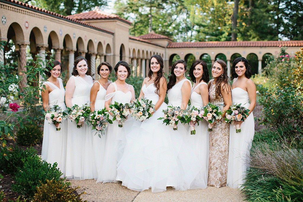 Marina Aiken Kosta Dionisopoulos St. Sophia Greek Orthodox Church St. Francis Hall Sarah Bradshaw Photography The Romantic Flower Pieces at this Garden-Inspired Greek Wedding are Every Bride’s Dream