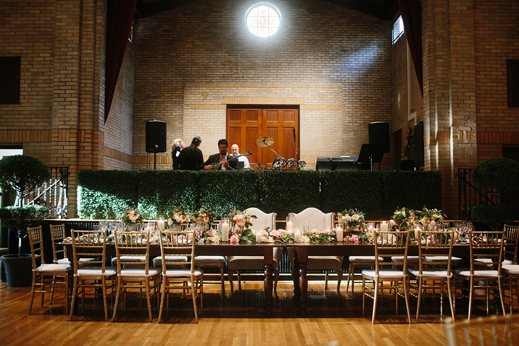 Marina Aiken Kosta Dionisopoulos St. Sophia Greek Orthodox Church St. Francis Hall Sarah Bradshaw Photography The Romantic Flower Pieces at this Garden-Inspired Greek Wedding are Every Bride’s Dream