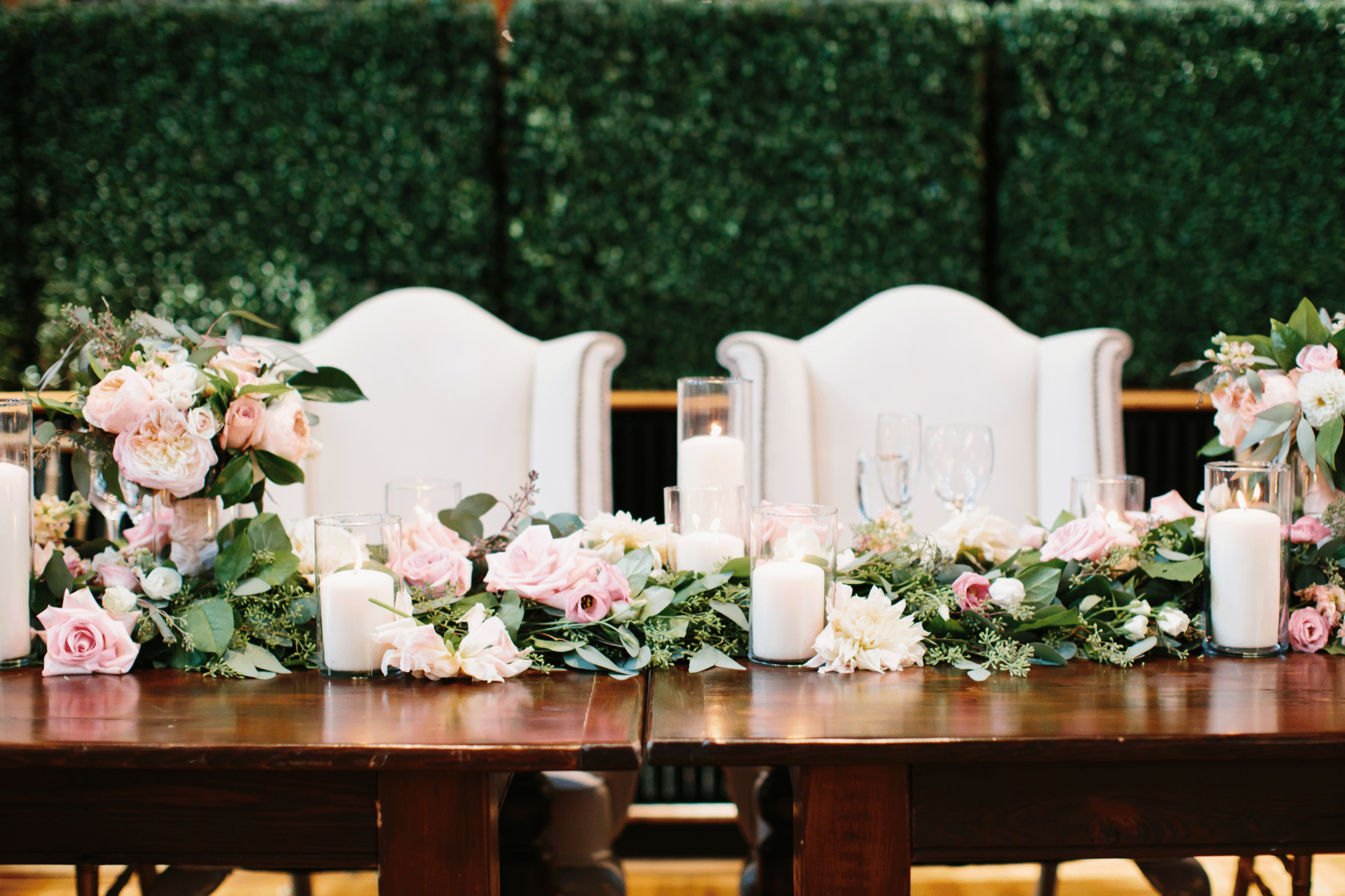 Marina Aiken Kosta Dionisopoulos St. Sophia Greek Orthodox Church St. Francis Hall Sarah Bradshaw Photography The Romantic Flower Pieces at this Garden-Inspired Greek Wedding are Every Bride’s Dream