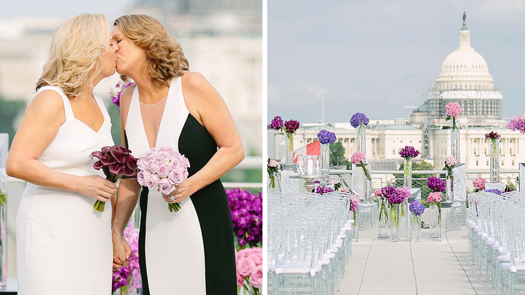 They Got Engaged the Day Same-Sax Marriage Legalized, Then Threw a Travel-Themed Wedding Overlooking the Capitol