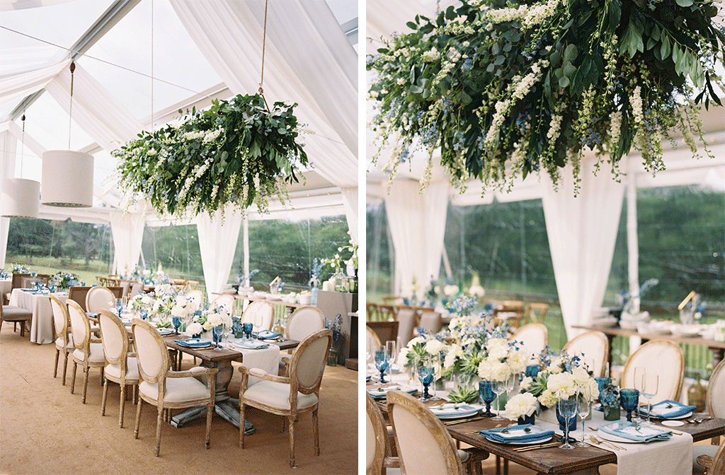 Sigrid Smitt Joshua Goldman Flower Trellis Rose Flowers Indigo Blue Poolside Wedding