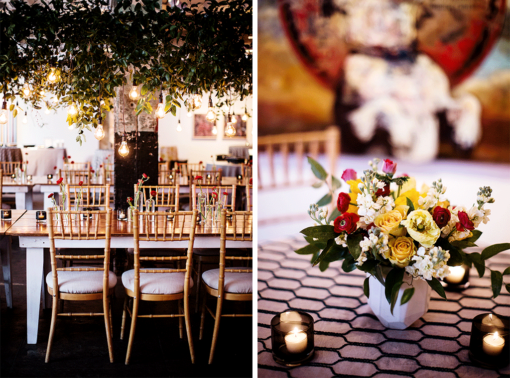 The Hanging Florals Add Such a Cool Touch to this Downtown DC Gallery Wedding Julia Brower Nick DiCarlo Longview Gallery 