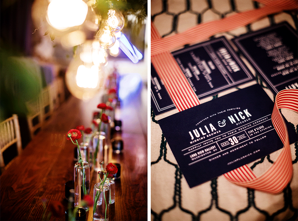 The Hanging Florals Add Such a Cool Touch to this Downtown DC Gallery Wedding Julia Brower Nick DiCarlo Longview Gallery 