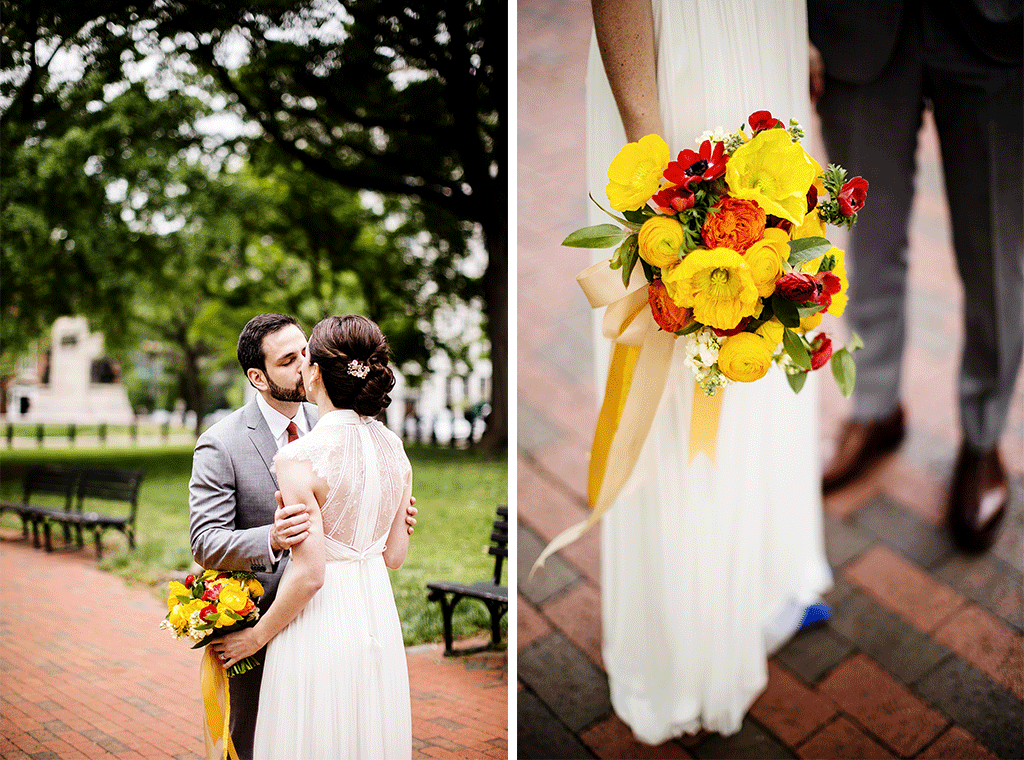The Hanging Florals Add Such a Cool Touch to this Downtown DC Gallery Wedding Julia Brower Nick DiCarlo Longview Gallery 
