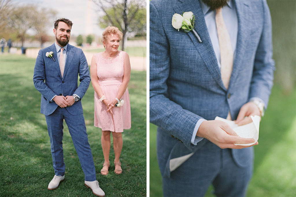 Suzy Dodge Justin Cook Amelia Johnson This Bride's Floral Print Dress was PERFECT for her Cherry Blossom-Themed Wedding