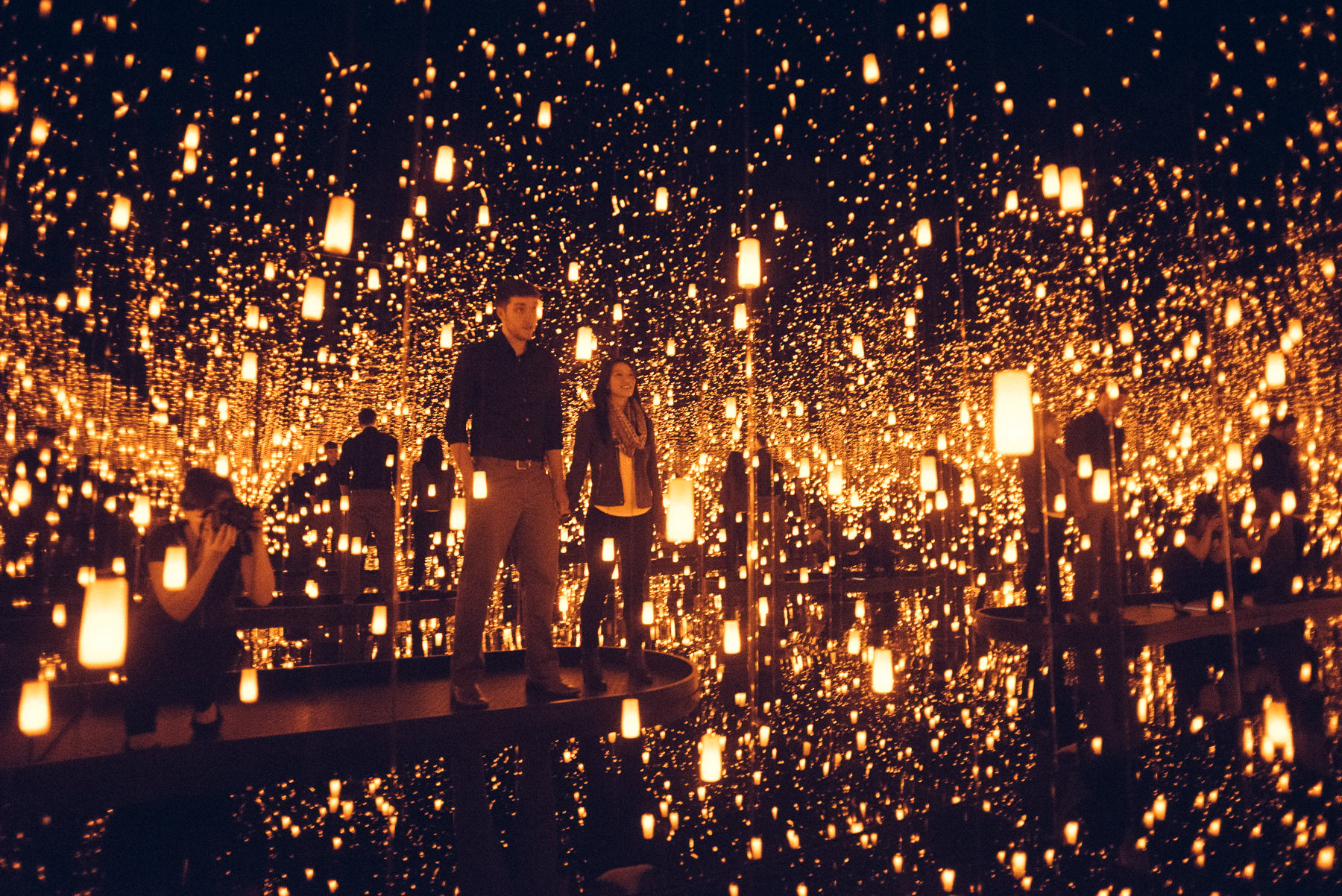 AJ Jan Yayoi Kusama Infinity Mirrors Proposal Engagement Photoshoot